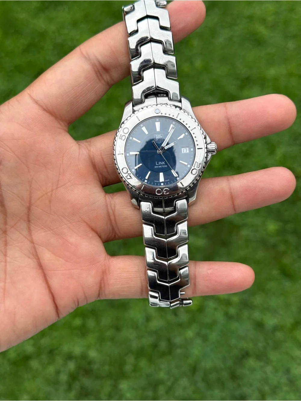 Tag heuer link Blue Swiss Quartz Diver Steel Men's Watch